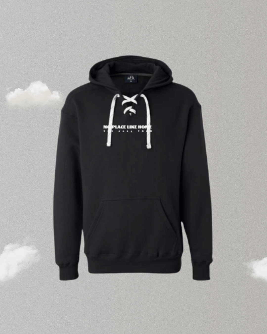 Lace Up Black Hoodie - No Place Like Home 2024